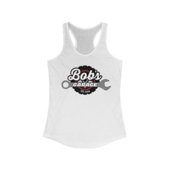 Bob's Garage Women's Racerback Tank Top - Custom Automotive Style Tee - Image 3