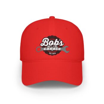 Personalized Bob's Garage Low Profile Baseball Cap | Red Cap for Car Enthusiasts - Image 5