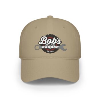 Personalized Bob's Garage Low Profile Baseball Cap | Red Cap for Car Enthusiasts - Image 2