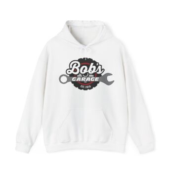 Custom Bob's Garage Hooded Sweatshirt - Perfect for Car Lovers! - Image 2