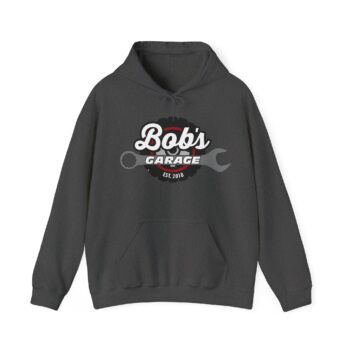 Custom Bob's Garage Hooded Sweatshirt - Perfect for Car Lovers! - Image 10